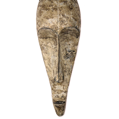 Wood mask, 'Fang Origins' - Original Wood Wall Mask Hand Carved in Ghana