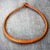 Braided leather necklace, 'Mpusia in Saffron' - Braided Leather Necklace in Saffron from Ghana (image 2) thumbail