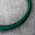Braided leather necklace, 'Mpusia in Viridian' - Braided Leather Necklace in Viridian from Ghana (image 2b) thumbail