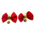 Cotton dangle earrings, 'Lovely Ties' - Red Bow Earrings with Brass Hooks from Ghana (image 2a) thumbail