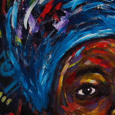 Farbe meiner Seele‘. - Expressionistisches Porträtgemälde einer afrikanischen Frau