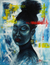 'Meditation Soul' - Blue Expressionist Painting of a Meditating Woman from Ghana thumbail