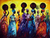'Hardworking Mothers of Africa' (2019) - Colorful Expressionist Painting of African Women (2019) thumbail