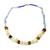 Agate and recycled glass beaded necklace, 'Eco Rejoice' - Agate and Recycled Glass Beaded Necklace from Ghana