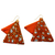 Cotton dangle earrings, 'Jaunty Cheer' - Orange Cotton Triangle Dangle Earrings