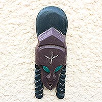 African wood mask, 'Queen Amina'