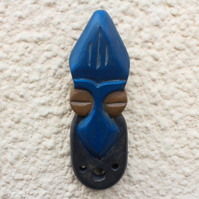 African wood mask, 'Odapagyan ' - Hand Carved Ofram Wood Mask