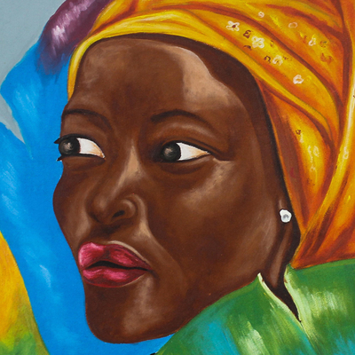 'Ideal Woman' - Acrylic on Canvas Portrait of African Woman