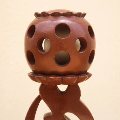 Escultura de madera - Gye nyame adinkra símbolo escultura en madera