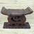 Thronhocker aus Holz - Kunsthandwerklich gefertigter Thron-Ottomane im westafrikanischen Adinkra-Stil