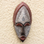 Máscara de madera africana - Máscara de madera de África occidental con diseño original de acento de aluminio