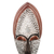 Máscara de madera africana - Máscara de madera de África occidental con diseño original de acento de aluminio