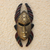 African wood and brass mask, 'Sikakokor' - Embossed Brass and Wood African Mask (image 2) thumbail