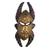 African wood and brass mask, 'Sikakokor' - Embossed Brass and Wood African Mask thumbail