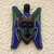 African beaded wood mask, 'Ghanaian Ghost' - Bird Motif Beaded West African Mask (image 2) thumbail