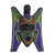 Máscara africana de madera con cuentas - Máscara de África Occidental con cuentas y motivo de pájaro
