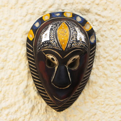 Afrikanische Holzmaske - Westafrikanische handgefertigte Holzmaske