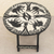 Folding wood accent table, 'To the Watering Hole' - Folding Wood Adinkra Animal Motif Table (image 2) thumbail