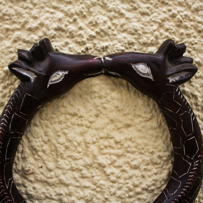 Acento de pared de madera - Acento de pared romántico de jirafa tallada a mano