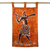 Wandbehang aus Baumwollbatik - Batik-Wandbehang mit Musikmotiv in Orange und Braun
