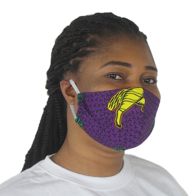 Cotton face masks, 'Bright and Bold' (pair) - 2-Layer Africa Cotton Print Face Masks (Pair)