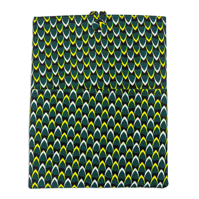 Cotton tablet sleeve, 'Bold Venture' - All-Cotton Laptop Sleeve from Ghana