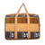 Cotton laptop bag, 'Sea Waves' - Padded Lined Cotton Laptop Bag in Spice Brown