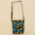 Cotton shoulder bag, 'Nkabom' - Bright Blue and Yellow Cotton Shoulder Bag thumbail
