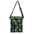 Cotton shoulder bag, 'Nkabom' - Bright Blue and Yellow Cotton Shoulder Bag (image 2a) thumbail