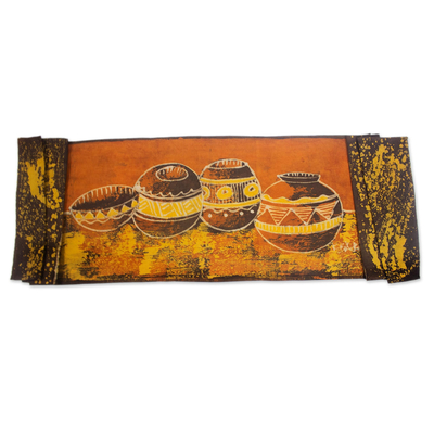 Tischläufer aus Batik-Baumwolle - Handgefertigter Tischläufer aus Batik-Baumwolle aus Ghana