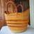 Raffia basket tote bag, 'Bawku Orange' - African Artisan Made Raffia Basket Tote (image 2b) thumbail