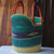 Raffia and leather shopping basket, 'Nutifafa' - Handmade African Raffia Shopping Basket (image 2b) thumbail