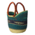 Raffia and leather shopping basket, 'Nutifafa' - Handmade African Raffia Shopping Basket (image 2c) thumbail