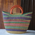 Raffia basket tote bag, 'Bawku Beauty' - African Woven Raffia Basket Tote Bag thumbail