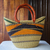 Raffia basket tote bag, 'Bawku Pride' - Raffia Basket Style Beach or Shopping Tote Bag thumbail