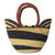 Raffia basket tote bag, 'Bawku Blue-Violet' - Artisan Crafted Purple Striped Raffia Basket Tote Bag (image 2a) thumbail
