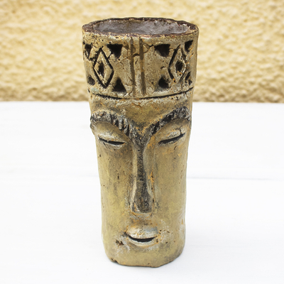 Dekorative Keramikvase - Handgefertigte afrikanische Keramikvase