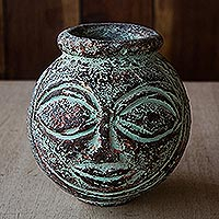 Jarrón decorativo de cerámica, 'Smiling IV' - Jarrón decorativo de cerámica hecho a mano