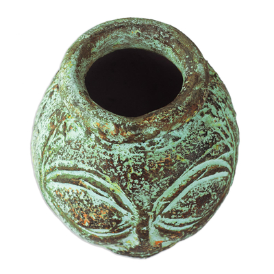 Decorative ceramic vase, 'Smiling IV' - Hand Crafted Decorative Ceramic Vase