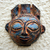 Ceramic wall art, 'Half Horn' - Hand Crafted Ceramic Mask Wall Art from Africa