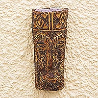 Arte de pared de cerámica, 'Long' - Arte de pared de cerámica africana hecho a mano