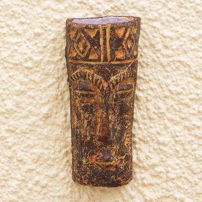 Ceramic wall art, 'Long' - Hand Crafted African Ceramic Wall Art