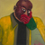 'Gloves Your Mouth' - Original Expressionist Painting of Man from Ghana thumbail