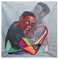 'The Last Hug' (2020) - Portrait Mixed Media Painting from Ghana
