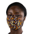 Gesichtsmaske aus Baumwolle - Gesichtsmaske aus Baumwolle mit geometrischem afrikanischen Print in Braun und Gelb