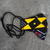 Cotton face mask, 'Bold Geometry' - Geometric African Print Red & Yellow Cotton Face Mask (image 2b) thumbail
