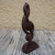 Ebony wood statuette, 'Treble Clef Song' - Hand Crafted Ebony Wood Statuette