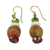 Recycled glass bead dangle earrings, 'Klenam' - Multicolored Recycled Glass Bead Dangle Earrings