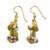 Agate and recycled glass bead dangle earrings, 'Nuku' - Agate and Recycled Glass Bead Dangle Earrings