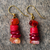 Agate and recycled glass bead dangle earrings, 'Faakonam' - Agate and Recycled Glass Bead Dangle Earrings